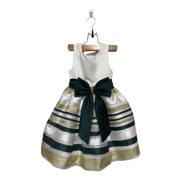 Rare Editions Big Girls Metallic Stripe Skirt Dress Size 4T - Picture 3 of 8